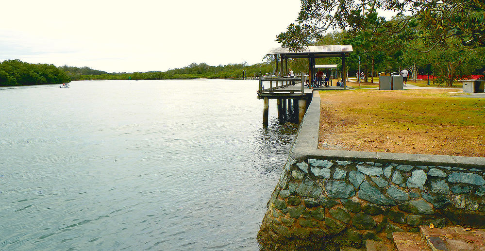 Step access to the water line for a closer fishing experiance.