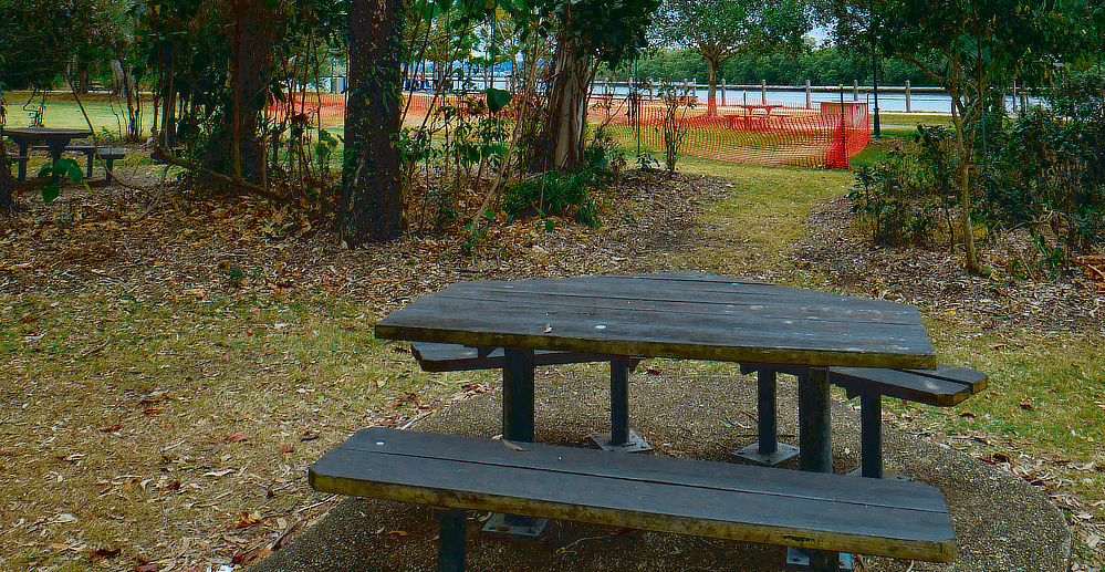 More places to sit, you could just bring a picnic blanket and enjoy the shaded grass areas.